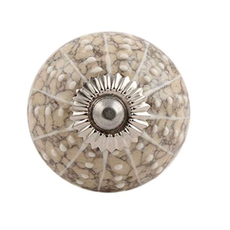 White Intricate Design Embossed Ceramic Crackle Knob